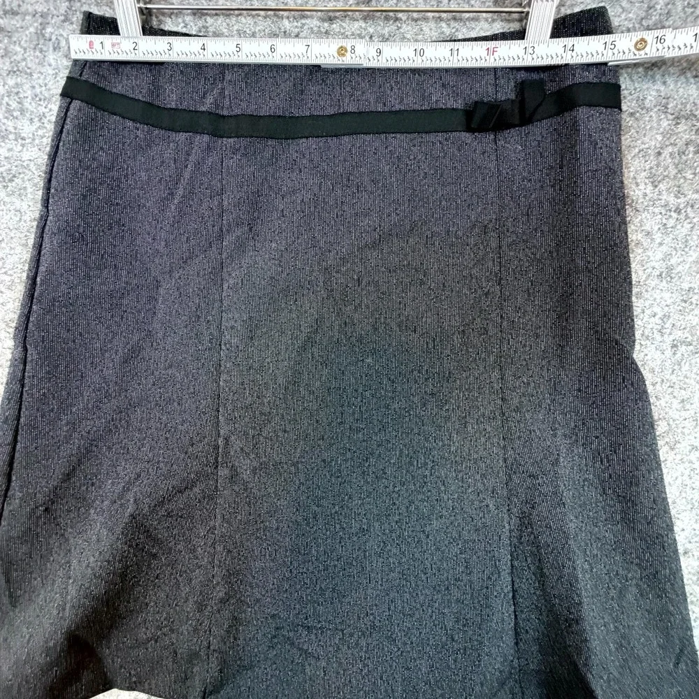 A.‎ Byer A-Line Skirt Womens 11 Heather Gray Cute Career Casual Ribbon Front